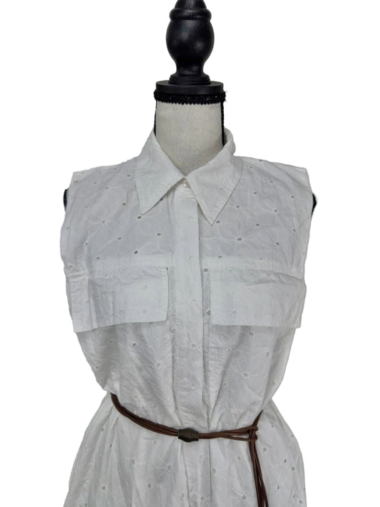 Romper Zara in Pizzo Sangallo Bianco - Foderato