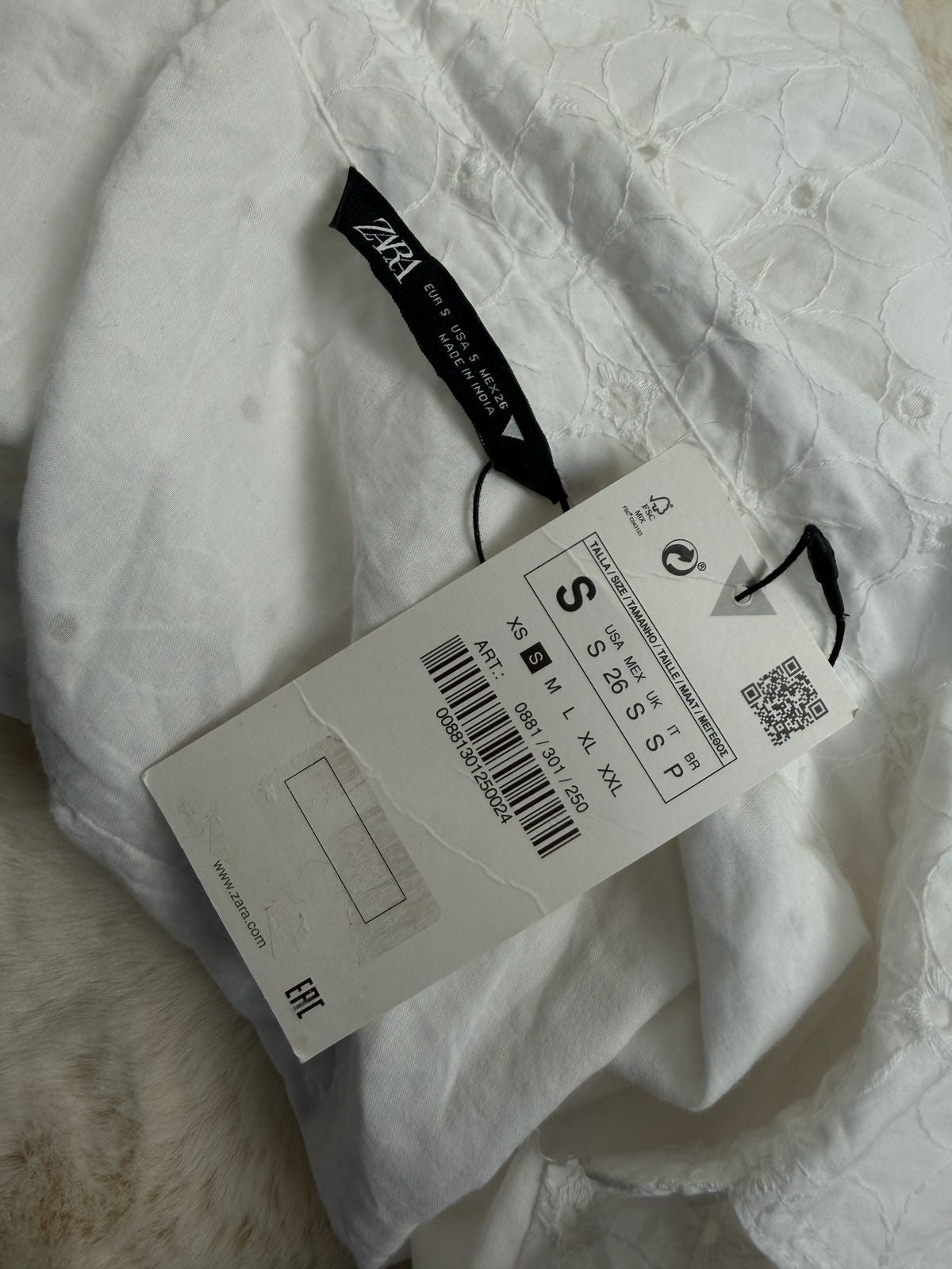 Romper Zara in Pizzo Sangallo Bianco - Foderato