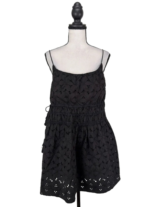 Mini Dress in Pizzo Sangallo con Dettagli Tassel Laterali - Nero - Zara