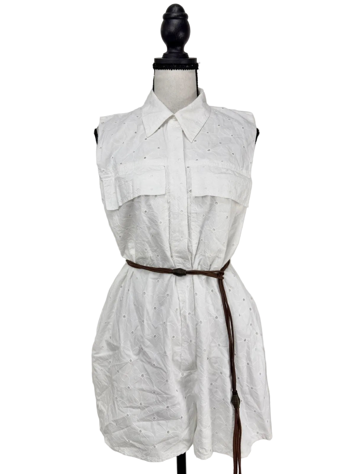 Romper Zara in Pizzo Sangallo Bianco - Foderato