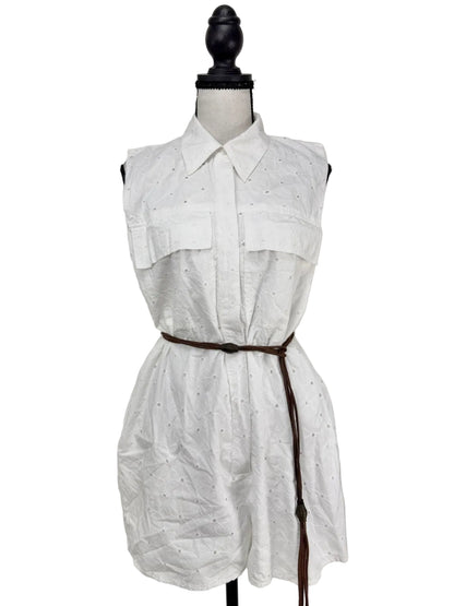 Romper Zara in Pizzo Sangallo Bianco - Foderato