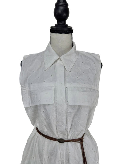 Romper Zara in Pizzo Sangallo Bianco - Foderato