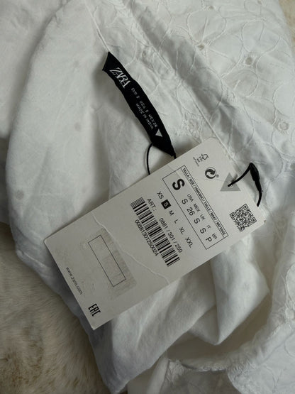 Romper Zara in Pizzo Sangallo Bianco - Foderato